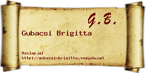 Gubacsi Brigitta névjegykártya